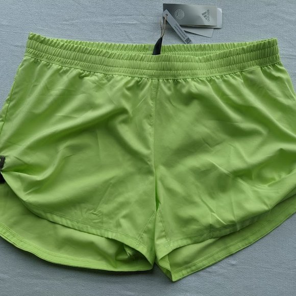 Women's Adidas Pacer Shorts Size XL Green Running Training Gym Snap Side NEW - Picture 3 of 5
